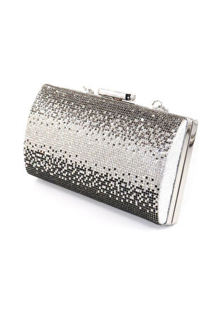 Taşlı gümüş abiye çanta. Clutch gümüş taşlı gece çantası. Abiye çanta gümüş. Gümüş abiye çantası.