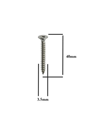 Sunta Vidası 3.5x40Mm Ahşap Vida Raf Vidası Ahşap Tahta Mobilya Vidası Kısa Vida 100 Adet
