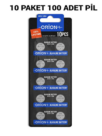 10 PAKET 100 ADET AG10 LR54 189A LR1130 1.5V Alkalin Pil Saat Pili  Baskül Pili Hesap Makinesi Pili