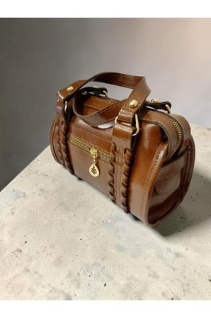 Premium Kalite Omuz ve El Çantası - Örgü Detaylı Vintage Çantalar - Kadın Bohem Şık Barrel Çanta