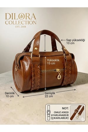 Premium Kalite Omuz ve El Çantası - Örgü Detaylı Vintage Çantalar - Kadın Bohem Şık Barrel Çanta
