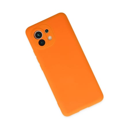 Xiaomi Mi 11 Kılıf Nano içi Kadife Silikon - Turuncu