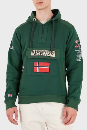 Norway Geographical Kapüşonlu Yarım Fermuarlı Outdoor Sweat Erkek SWEAT GYMCLASSA100 YEŞİL