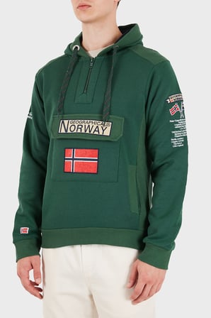 Norway Geographical Kapüşonlu Yarım Fermuarlı Outdoor Sweat Erkek SWEAT GYMCLASSA100 YEŞİL