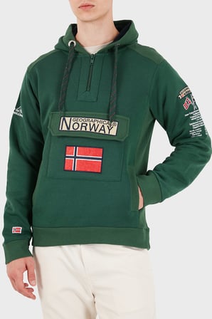 Norway Geographical Kapüşonlu Yarım Fermuarlı Outdoor Sweat Erkek SWEAT GYMCLASSA100 YEŞİL