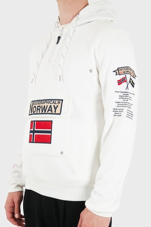Norway Geographical Kapüşonlu Yarım Fermuarlı Outdoor Sweat Erkek SWEAT GYMCLASSA100 BEYAZ