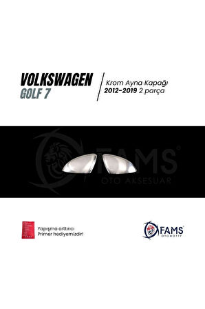 VW Golf 7 Krom Ayna Kapağı 2 Parça 2012-2019 Paslanmaz Çelik