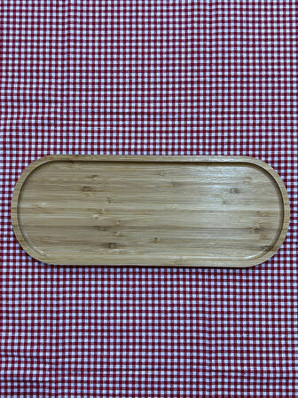 Oval Bambu Sunumluk Dekoratif Kahvaltı Sunumluğu