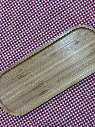 Oval Bambu Sunumluk Dekoratif Kahvaltı Sunumluğu