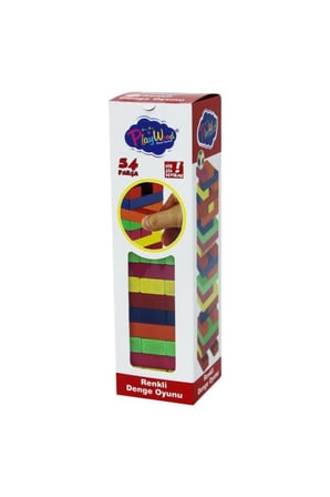 Ahşap Kutulu Denge Oyunu Renkli 310