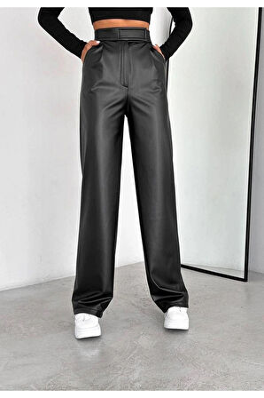 noa&noa Cırtlı Suni Deri Plazzo Pantolon