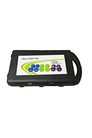 10 Kg Vinly Kaplı Dipping Dumbbell Set Kadınlar İçin Çantalı Dambıl Set 1 kg, 1,5 Kg, 2,5 kg