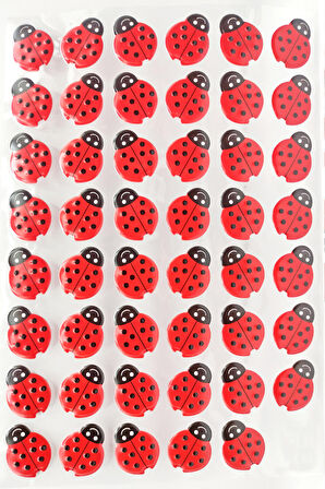 Sticker Kabartmalı A4 boyutunda Stiker Defter, planlayıcı etiket (Lim044) - Uğur Böceği