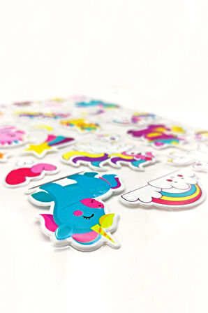 Sticker Kabartmalı A4 boyutunda Stiker Defter, planlayıcı etiket (Lim106)-  Unicorn