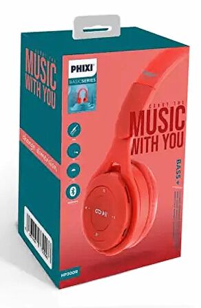 Phixi Basic HP300R Bluetooth Kulaklık Kırmızı