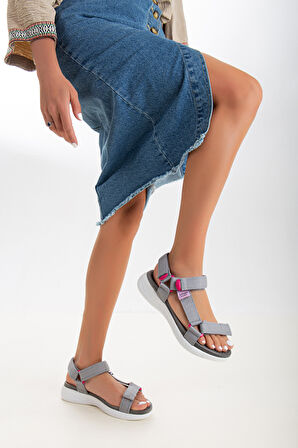 Sandal Spor Kadın Günlük Sandalet SS001-0158  GRİ