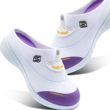 Sandal Spor Kadın Kaymaz Taban Ortopedik File Sabo Terlik  SS001-0258 BEYAZ