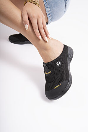 Sandal Spor Kadın Kaymaz Taban Ortopedik File Sabo Terlik  SS001-0258 SİYAH