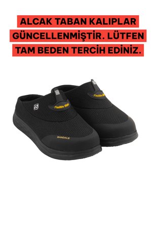 Kadın İnce Taban Ortopedik File Sabo Doktor Hemşire Hastane Aşçı Terliği SS001-0258 Siyah