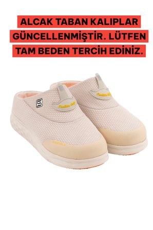 Kadın Ince Taban Ortopedik File Sabo Doktor Hemşire Hastane Aşçı Terliği Ss001-0258 Bej