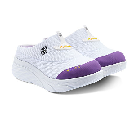 Sandal Spor Kadın Dolgu Taban Ortopedik File Sabo Doktor Hemşire Hastane Aşçı  Terlik  SS001-0278 BEYAZ 