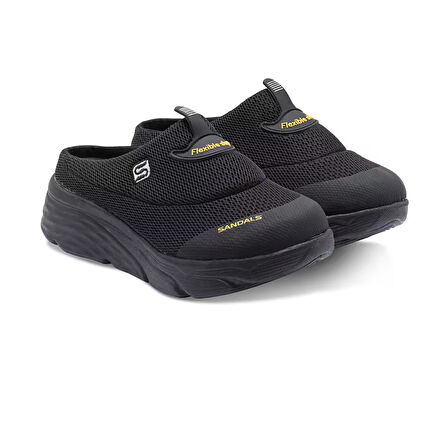 Sandal Spor Kadın Dolgu Taban Ortopedik File Sabo Doktor Hemşire Hastane Aşçı  Terlik  SİYAH SS001-0278