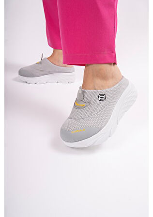 Sandal Spor S0001-0278 Kadın Dolgu Taban Ortopedik File Sabo Terlik Gri