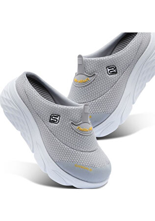 Sandal Spor S0001-0278 Kadın Dolgu Taban Ortopedik File Sabo Terlik Gri