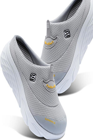 Sandal Spor Kadın Dolgu Taban Ortopedik File Sabo Doktor Hemşire Hastane Aşçı  Terlik  SS001-0278 GRİ 