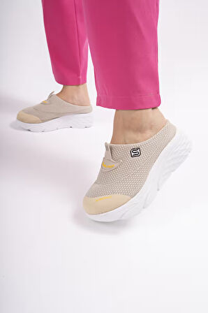 Sandal Spor Kadın Dolgu Taban Ortopedik File Sabo Doktor Hemşire Hastane Aşçı  Terlik  BEJ SS001-0278