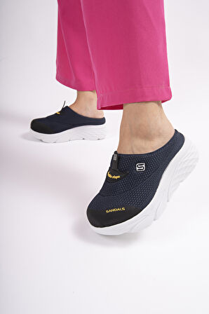 Sandal Spor Kadın Dolgu Taban Ortopedik File Sabo Doktor Hemşire Hastane Aşçı  Terlik  LACİVERT SS001-0278