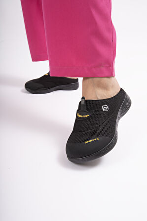 Sandal Spor Kadın Kaymaz Taban Ortopedik File Sabo Terlik  SS001-0258 SİYAH
