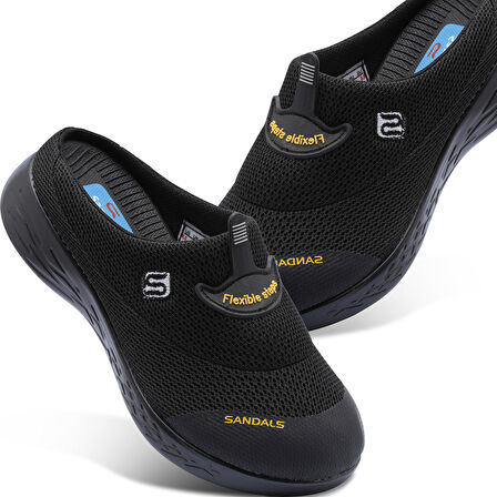 Sandal Spor Kadın Kaymaz Taban Ortopedik File Sabo Terlik  SS001-0258 SİYAH
