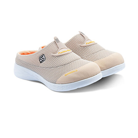 Sandal Spor Kadın Kaymaz Taban Ortopedik File Sabo Terlik  SS001-0258 BEJ