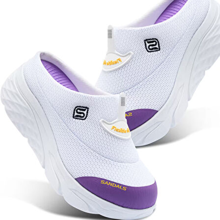 Sandal Spor Kadın Dolgu Taban Ortopedik File Sabo Doktor Hemşire Hastane Aşçı  Terlik  BEYAZ SS001-0278