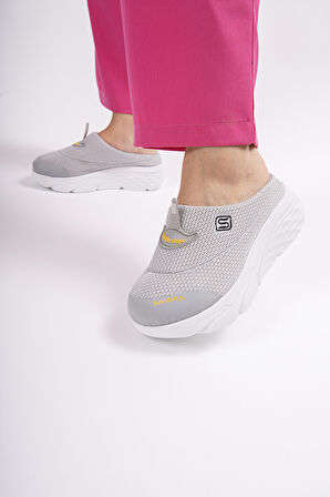 Sandal Spor Kadın Dolgu Taban Ortopedik File Sabo Doktor Hemşire Hastane Aşçı  Terlik  SS001-0278 GRİ 