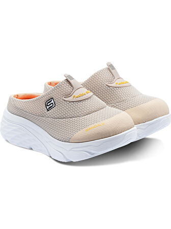 Sandal Spor S0001-0278 Kadın Dolgu Taban Ortopedik File Sabo Terlik Bej