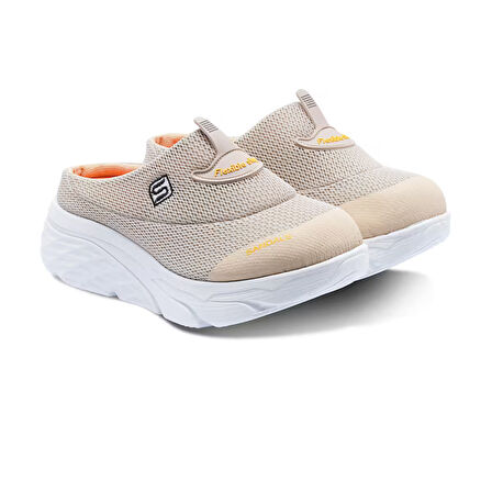 Sandal Spor Kadın Dolgu Taban Ortopedik File Sabo Doktor Hemşire Hastane Aşçı  Terlik  BEJ SS001-0278