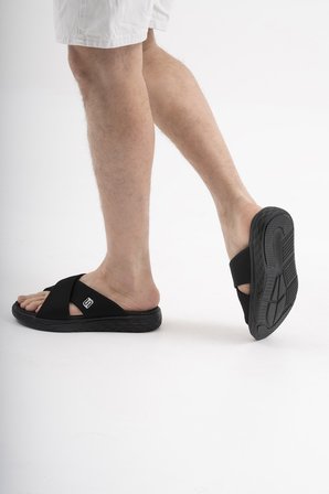 Erkek Çapraz Bant Spor Terlik SS001-0598 Siyah