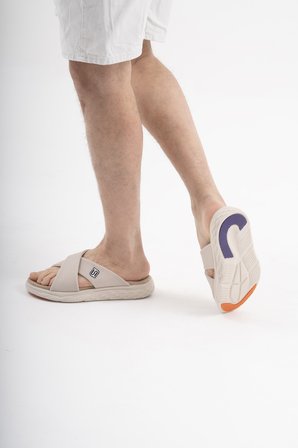 Erkek Çapraz Bant Spor Terlik SS001-0598-Bej