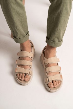 Erkek Spor Sandalet SS001-0658 Bej 