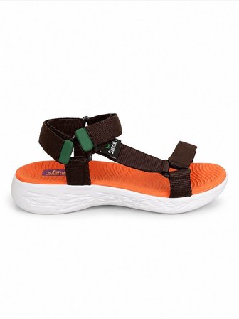 Kadın Kısa Topuk Rahat Taban Cırtlı Günlük Spor Sandalet SS001-0158 Acı Kahve