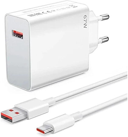 67w (WATT) Typ-c Hızlı Şarj Aleti Adaptörü Kablo Seti