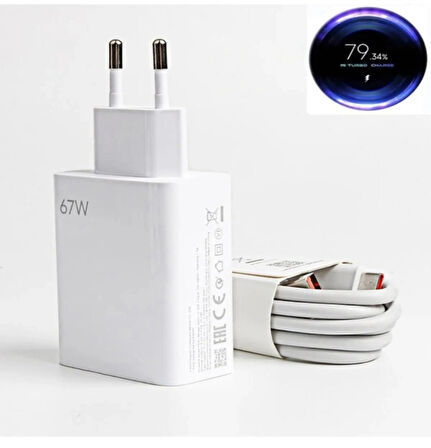 67w (WATT) Typ-c Hızlı Şarj Aleti Adaptörü Kablo Seti