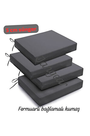 sandalye minder 5cm kalınlık 4adet lüx[KESINIKLE ÇÖKMEZ SÜNGER]fermuarlı kumaş ayrı yıkanabilir40CM