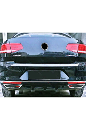 Vw Passat B8 Krom Arka Tampon Alt Çıta 3 Parça 2014-2019 Paslanmaz Çelik