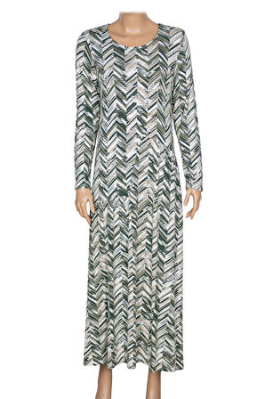 Barem Kadın Funda Belden Basene Büzgülü Penye Haki Elbise D58