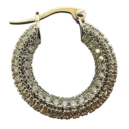 Uretti - İREM 3914 Zirkon Taşlı Su Yolu Model Çelik Halka Küpe