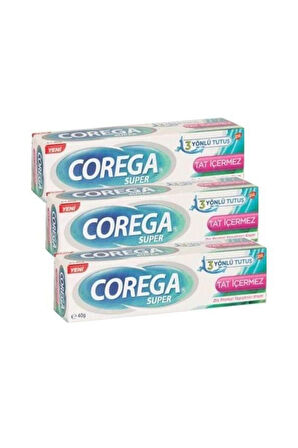 Diş Protezi Yapıştırıcı 3 Yönlü Tat Içermez Krem 40 Gr. 3 Lü