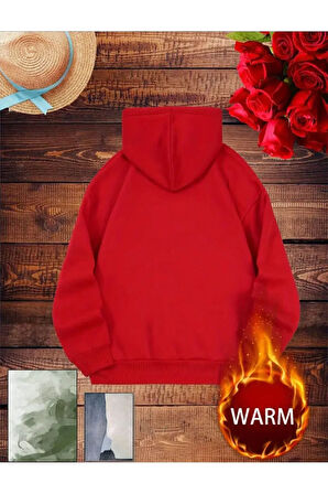 Fermuar Desenli Kedili Kapüşonlu Oversize Sweatshirt